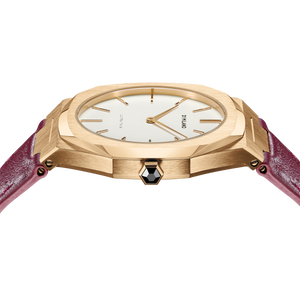 Ultra Thin Leather 38 mm - Gold/Plum